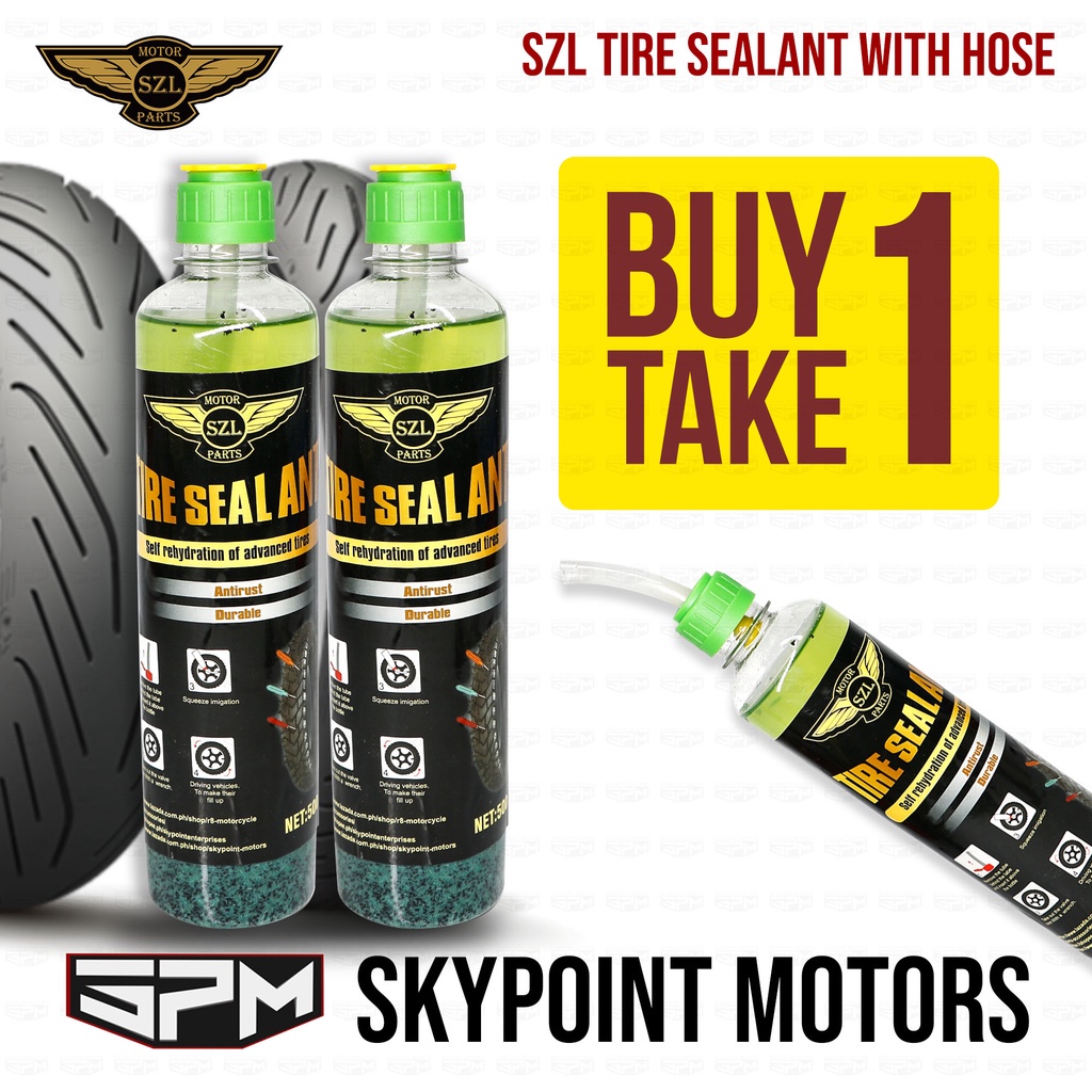 ☎┇ BUY 1 TAKE 1 SZL TIRE SEALER / TIRE SEALANT WITH HOSE [NEW] 500ML