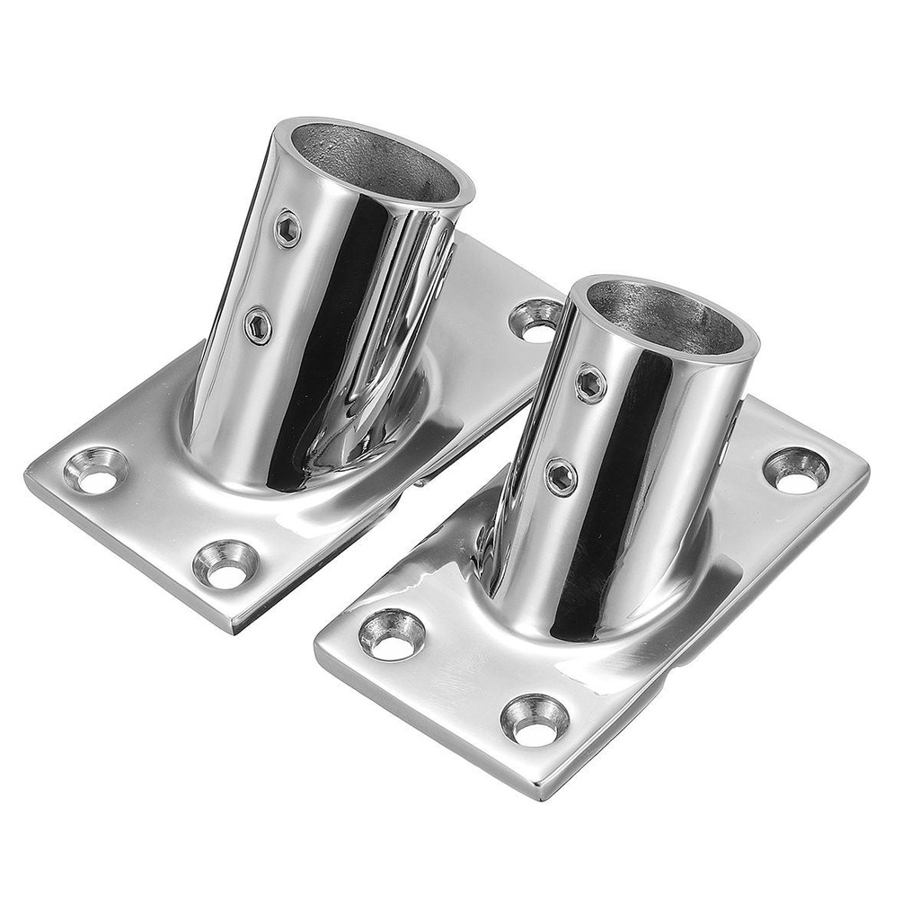 22mm/25mm Boat Railing Handrail Pipe Base 60° Stainless Steel Marine ...