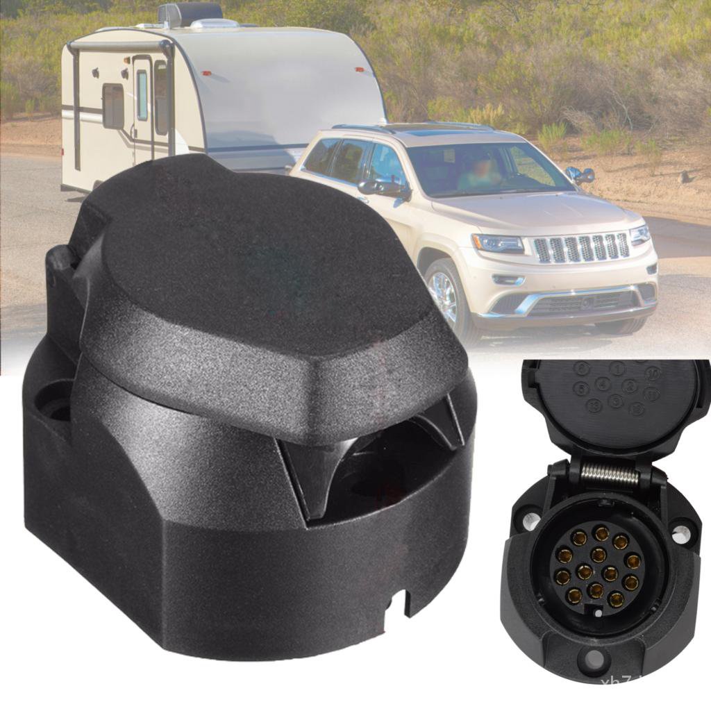 Durable 12V 13 Pin Euro Trailer Socket 13Pole Tow Bar Towing Socket