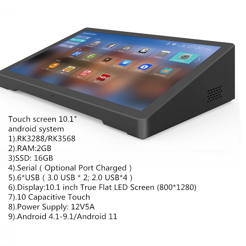 10.1 inch Android POS System Cash Register Convenience store catering