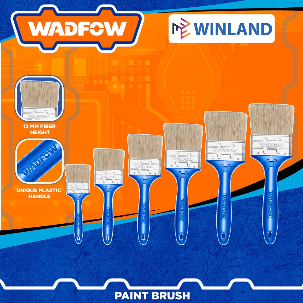 WADFOW by Winland 25mm100mm Paint Brush for OilBased Paint w/ Plastic