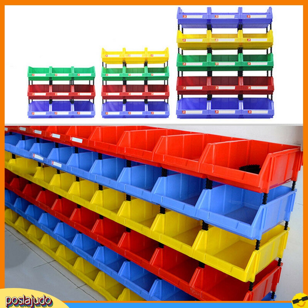 (Poslajudo) Stackable Plastic Small Parts Container Box Shelf Screw ...