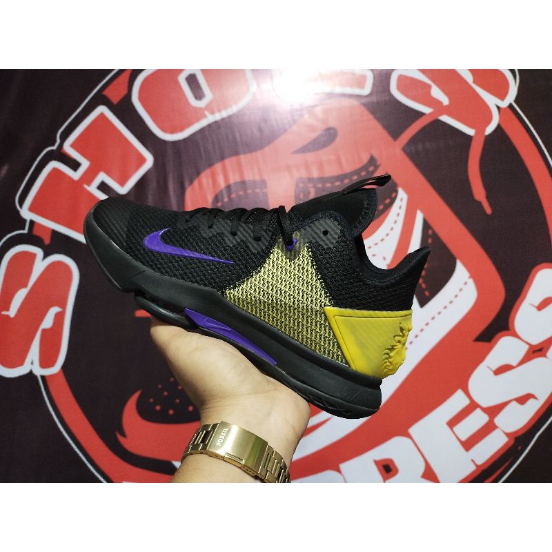 Lebron witness 4 black best sale voltage purple