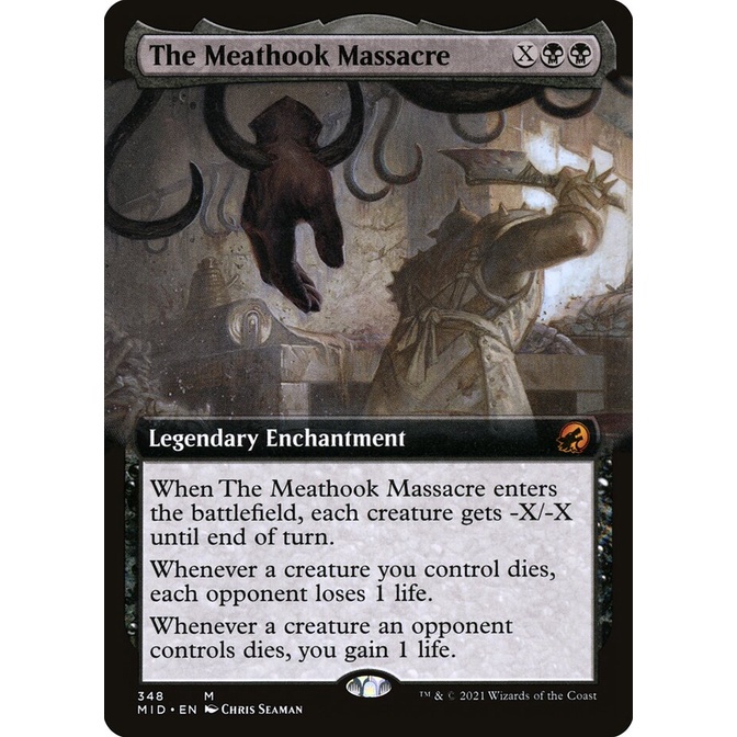 The Meathook Massacre extend art Innistrad: Midnight Hunt (MID) foil magic  the gathering proxy mtg cards Top Quality