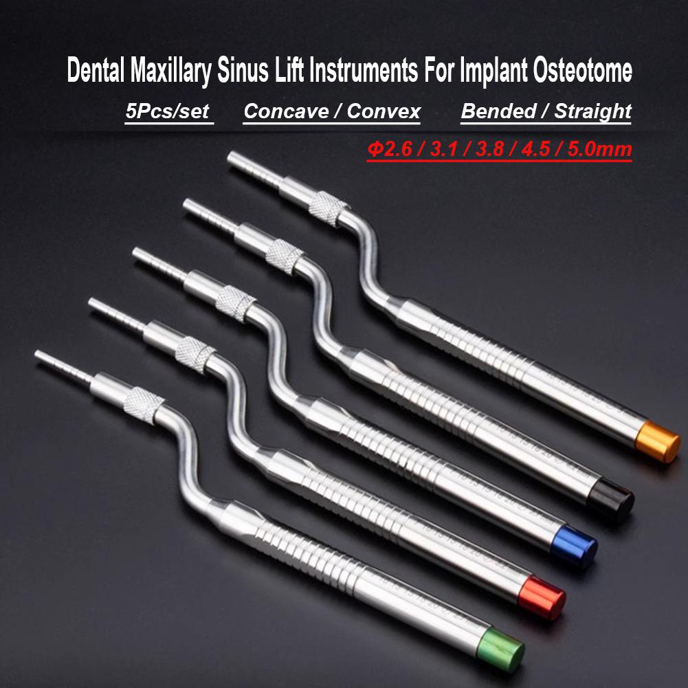 5Pcs Set Dental Lab Implant Osteotome Maxillary Sinus Lift Instrument Kit Dentist Surgical Tooth