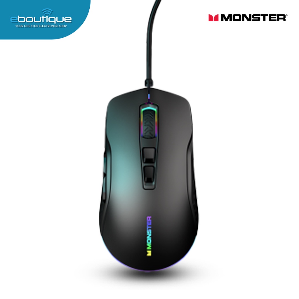Monster Airmars KMH5 RGB Gaming Mouse Black (SEAKMH5BLK) | Shopee ...