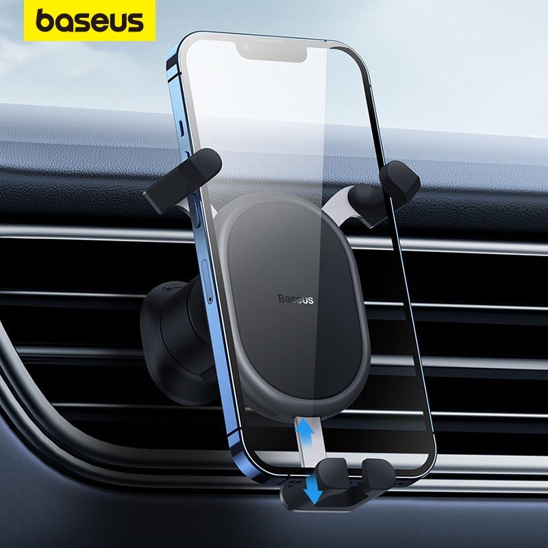 Baseus Car Phone Holder Metal Silicone Gravity Auto Air Vent Smartphone