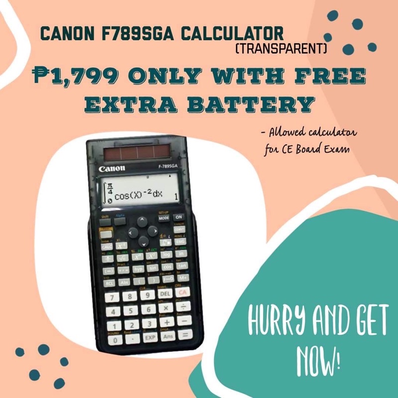 Canon F789SGA Calculator w/ extra battery Shopee Philippines