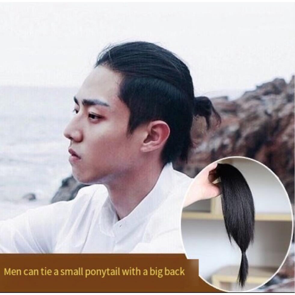 Samurai head wig boy ball head men s wig jewelry wig hair bag hair bun