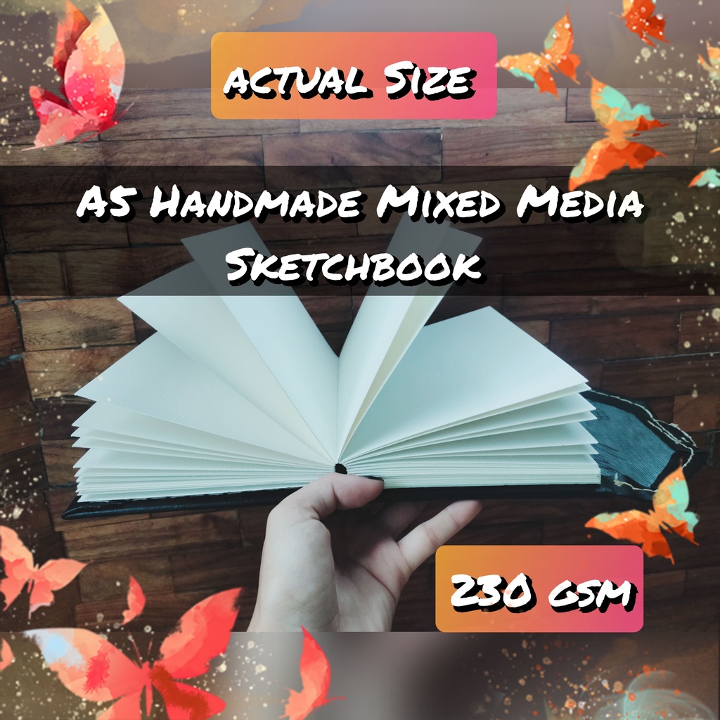 Customizable A5 Handmade Mixed Media Sketchbook 230 gsm Shopee
