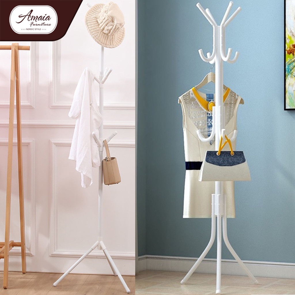 Amaia Best Seller Iron Coat Rack Shelf Handbag Hat Hanger Scarf Holder ...