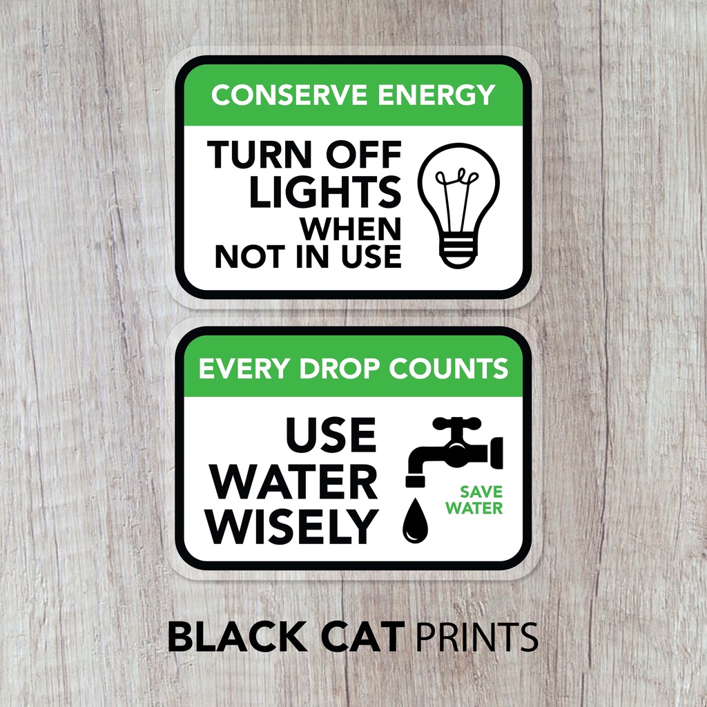 Reminder Signs for Faucet, Light, Fan Switch/ Turn Off /Laminated ...