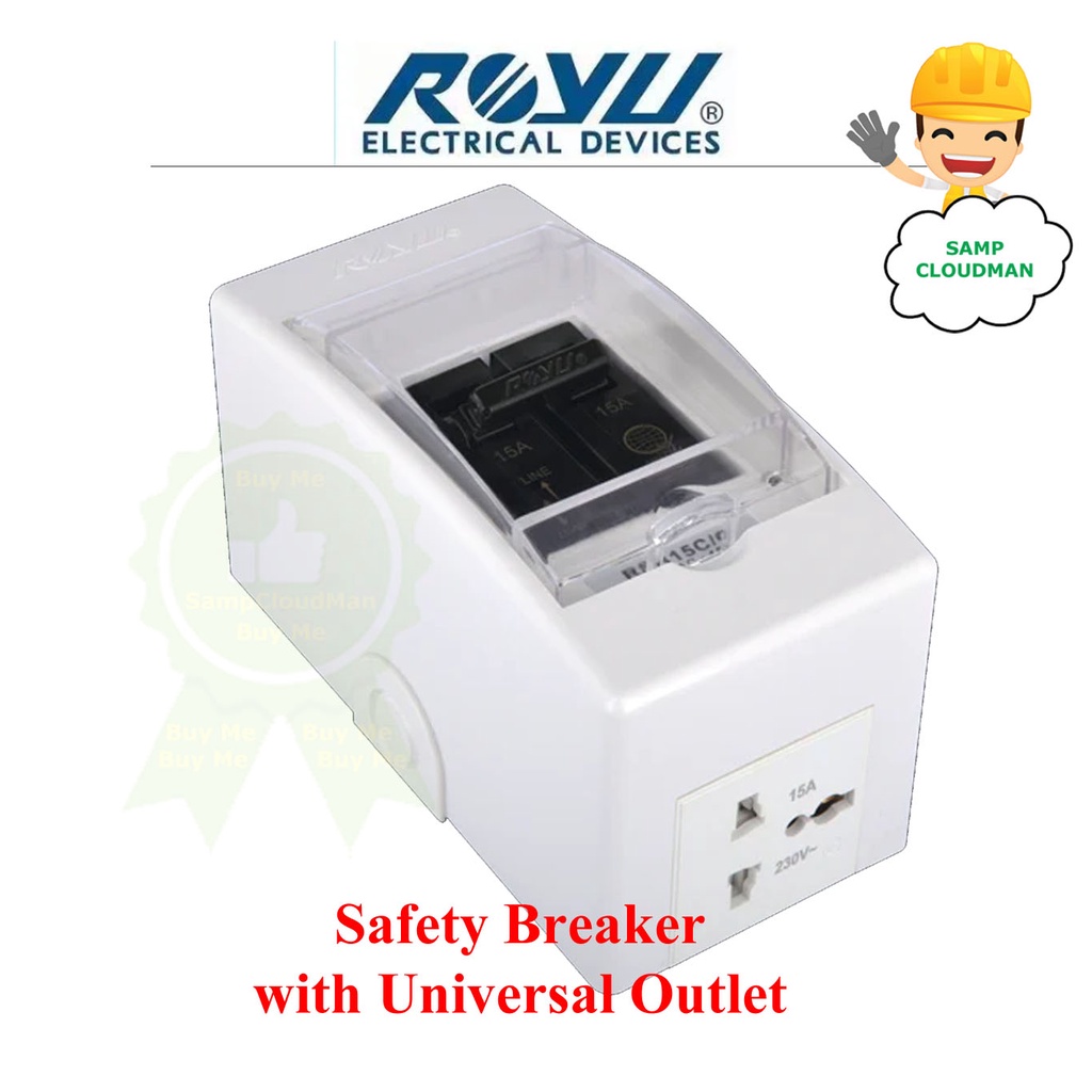Royu Safety Breaker with Cover and Universal Outlet 20A or 30A 2P