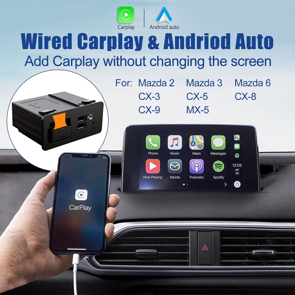 Apple CarPlay Android Auto USB Adapter OEM for Mazda Carplay Hub Mazda