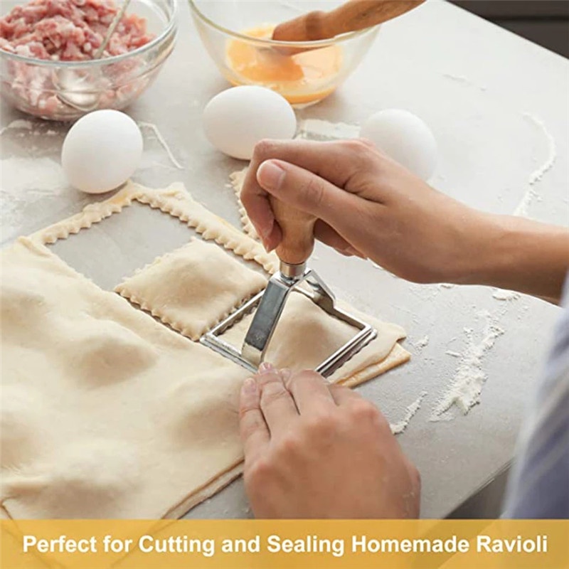 5AHI 1set Square Round Ravioli Stamp Pasta Cutter Make Ravioli At Home