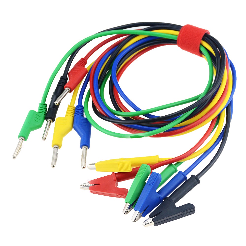 1pc 1M 4MM Banana Plug To Alligator Clip Cable Test Line Wire Cable ...