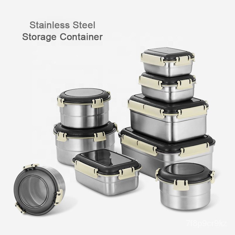 Multiple Size Stainless Steel Bulk Food Storage Container Small Bento ...