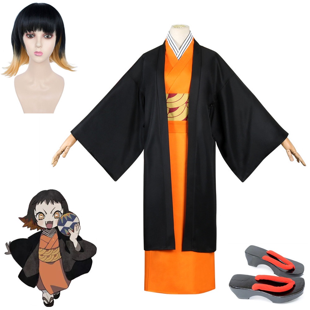 Anime Demon Slayer Susamaru Cosplay Costume Full Set Shoes Wig ...