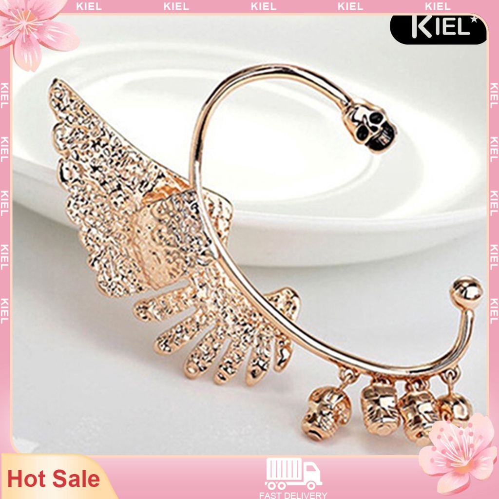 Kiel Punk Gothic Rhinestone Wing Skulls Ear Cuff Clip Hook Earring for ...