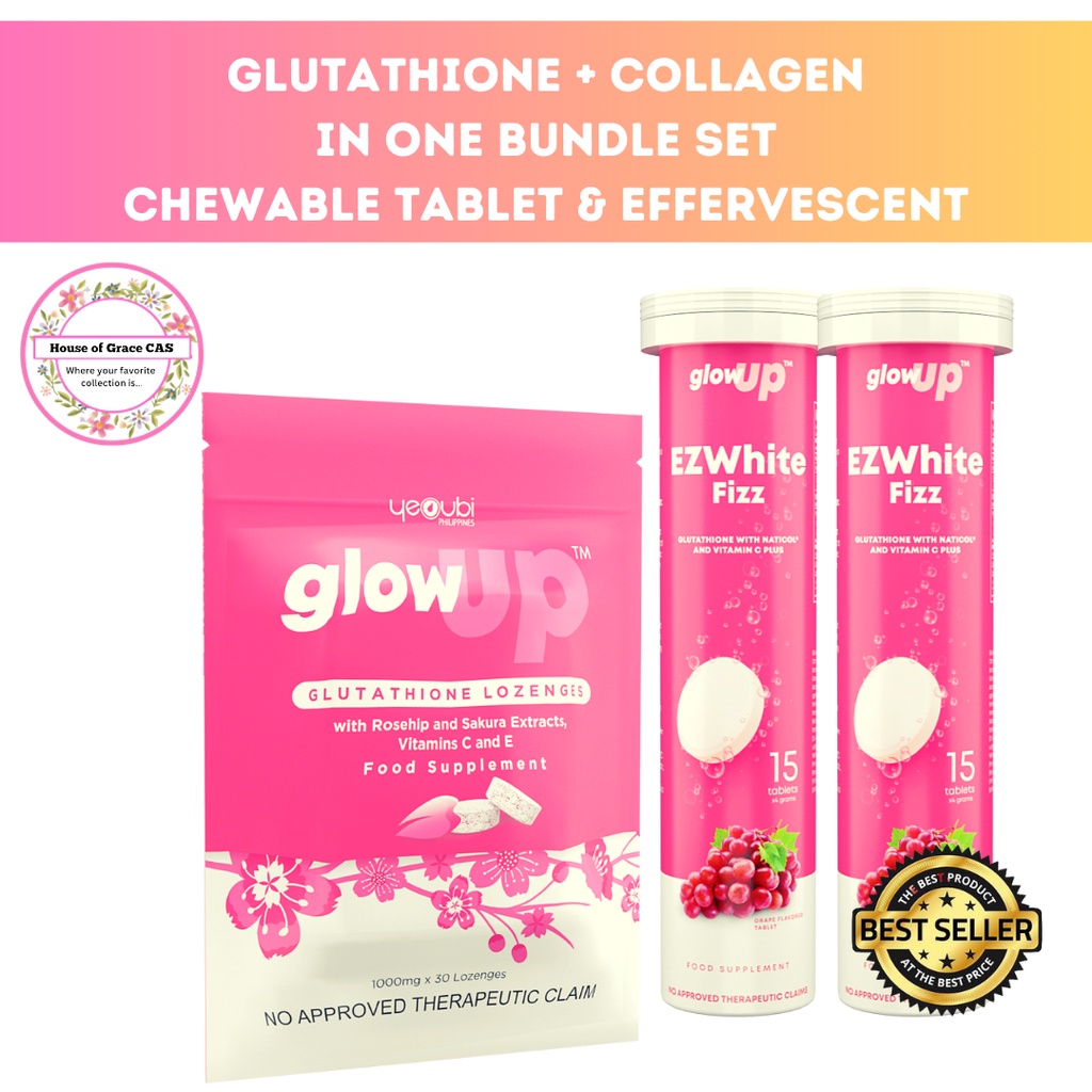 Bundle Set 2 Glow Up Collagen Effervescent Tablet 2 Chewable ...