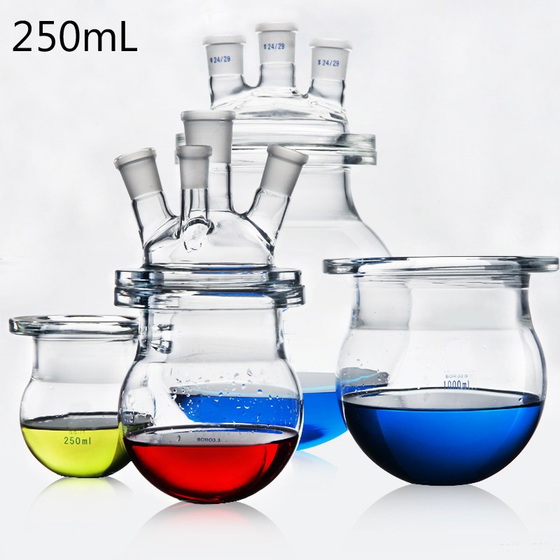 250mL Three and Four mouths lab Glass Reactor Reaction flask Kettle ...