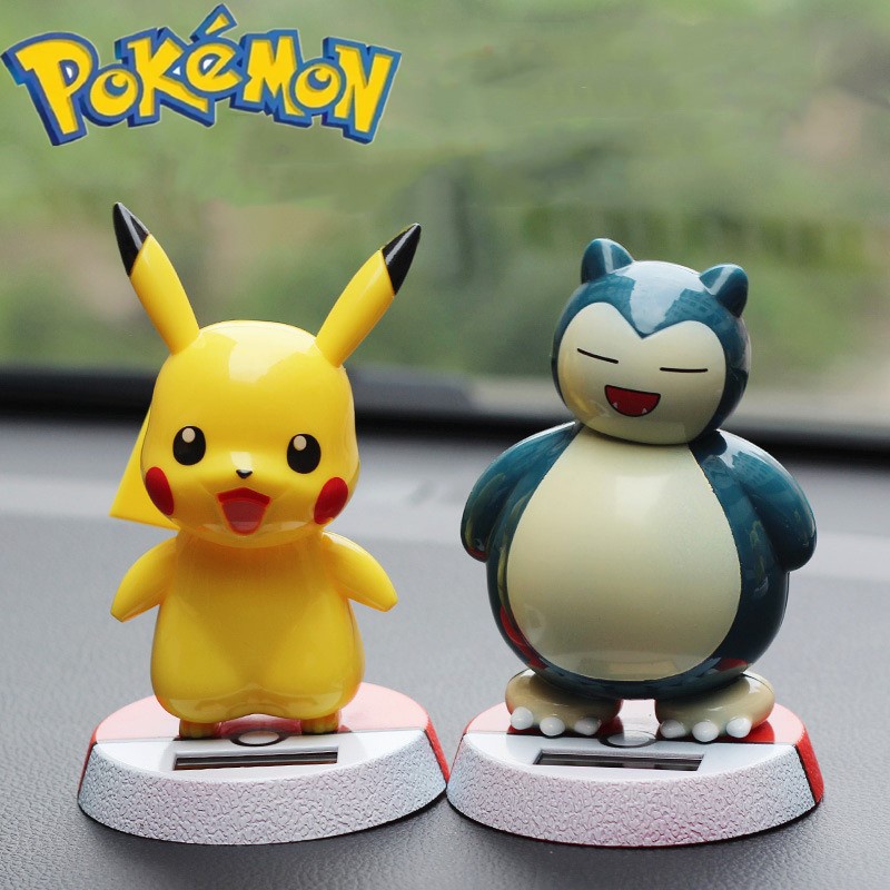 Anime Pokemon Figures Car Pikachu Ornament Shaking Doll Cute Solar