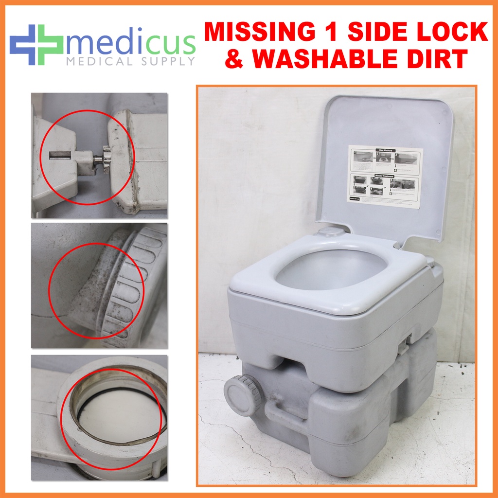 Medicus SlightlyDamage2336 20L Portable Flushing Toilet Bowl Mobile