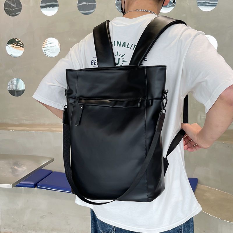 2023 New Style Backpack Men's Leisure Travel PU Leather Large Capacity