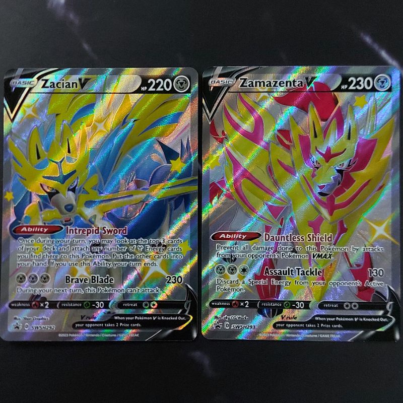 Pokemon Tcg Shiny Zacian V And Zamazenta V Full Art Crown Zenith Swsh292 And Swsh293 Promo Card 4006