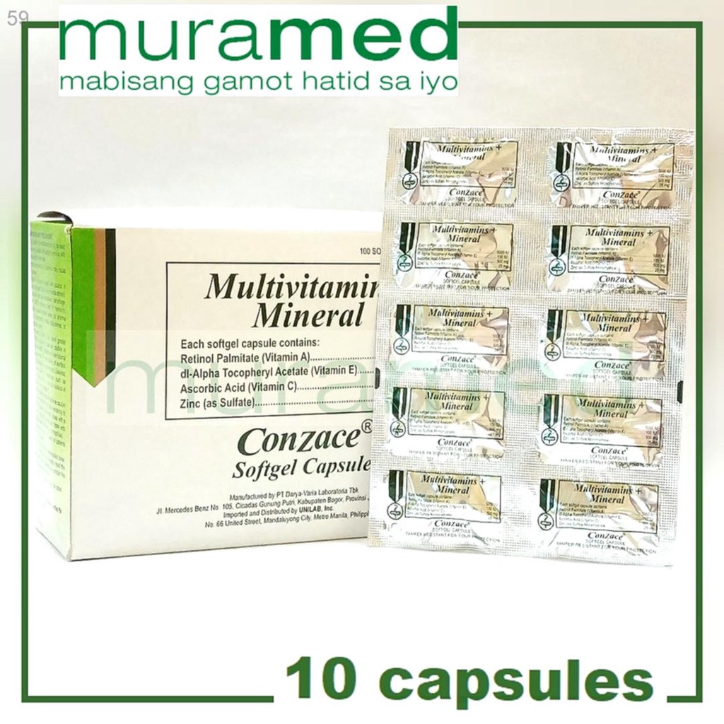 Conzace Conzace Multivitamins + Mineral Capsule 10's Shopee Philippines