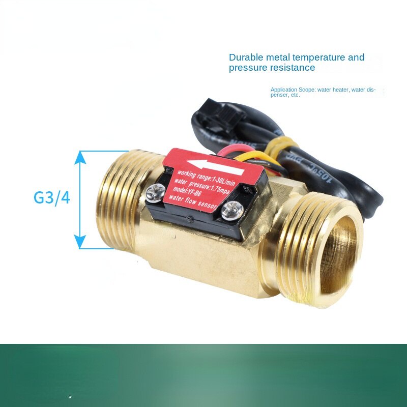 YF-B6 Flow sensor, turbine type flow meter, 6-minute external wire ...