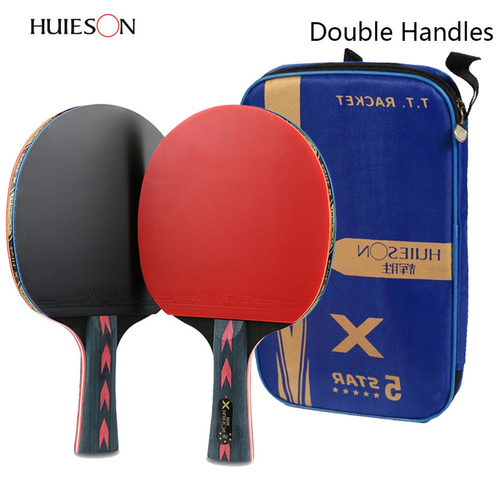 Huieson 2Pcs 5 Star Carbon Table Tennis Racket Set Lightweight Powerful ...