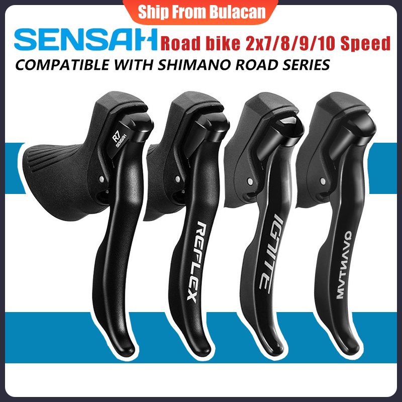 SENSAH Silver Road Bike Shifters /2X8/2X9/2X10/2X11 Speed Lever Brake Bicycle Derailleur Kompatibel für Shimano (REFLEX(2x8