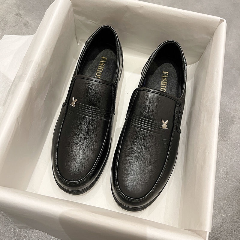 Men's black leather office security shoes 8555 | Shopee Philippines