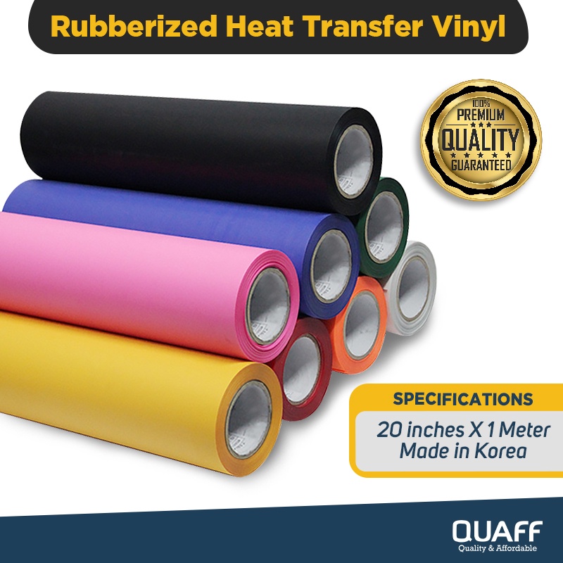QUAFF Korea Rubberized CDP Heat Transfer Vinyl Ordinary Colors (20 ...