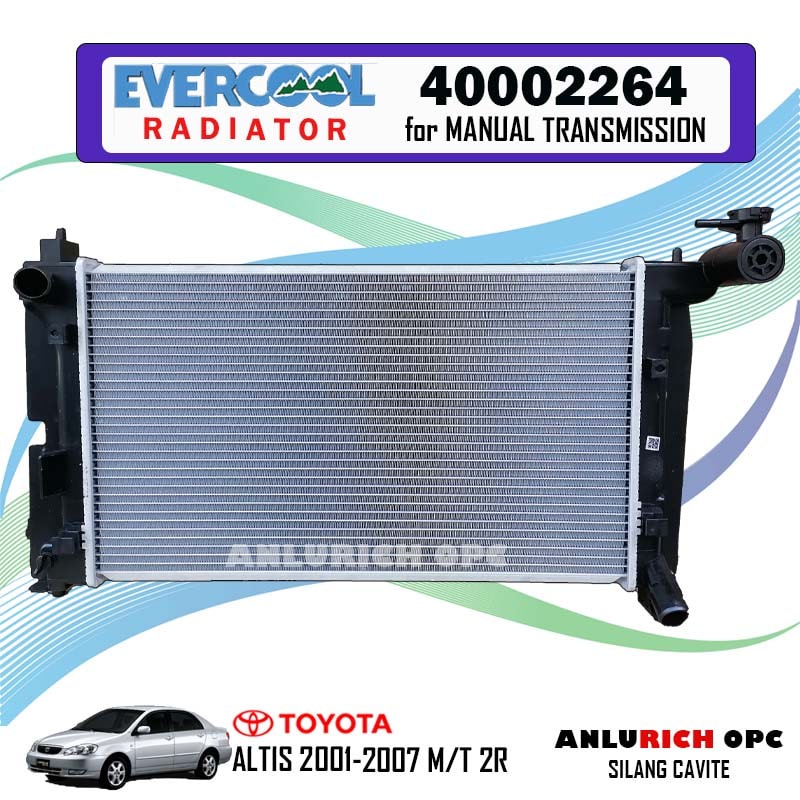 EVERCOOL RADIATOR ASSEMBLY FOR TOYOTA ALTIS 2001-2007 MANUAL ...