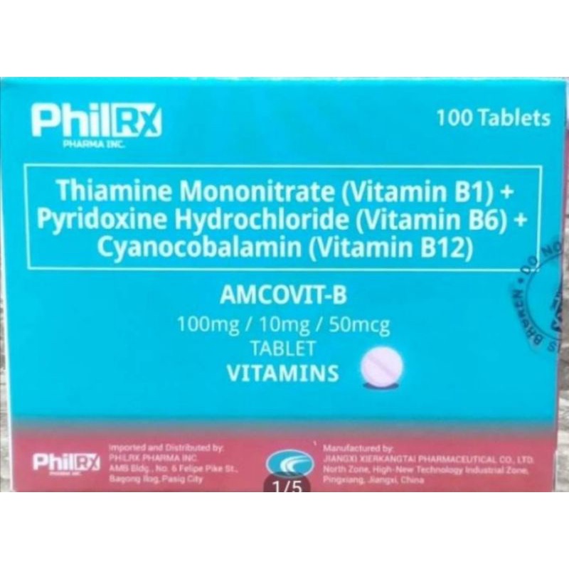AM COVITB VITAMINS B1+B6+B12 100mg/ 10mg/ 50mcg Tablet 100s Shopee