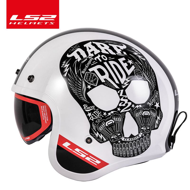 Original LS2 of599 retro motorcycle helmet can add Bubble visor LS2 ...