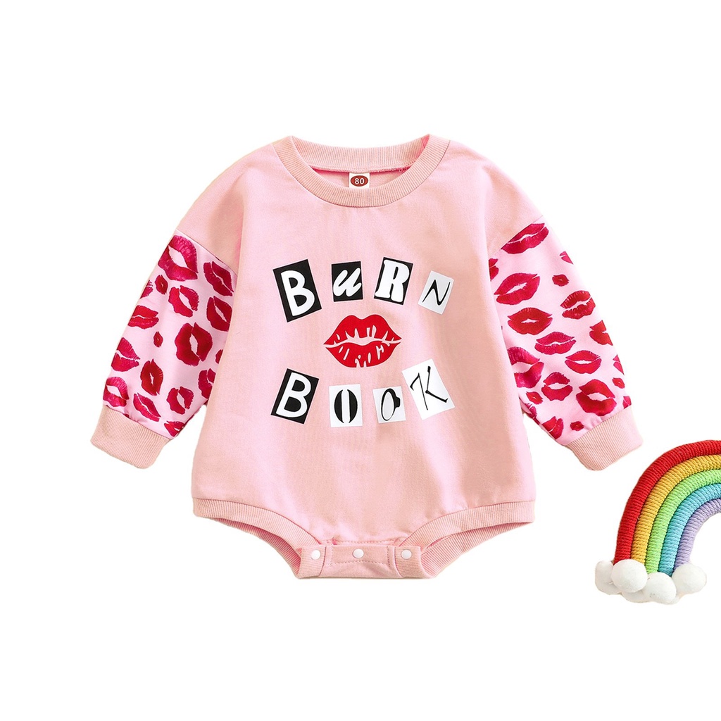 2023 Valentine's Baby Clothes Bubble Onesie Romper Love Lip Kiss ...