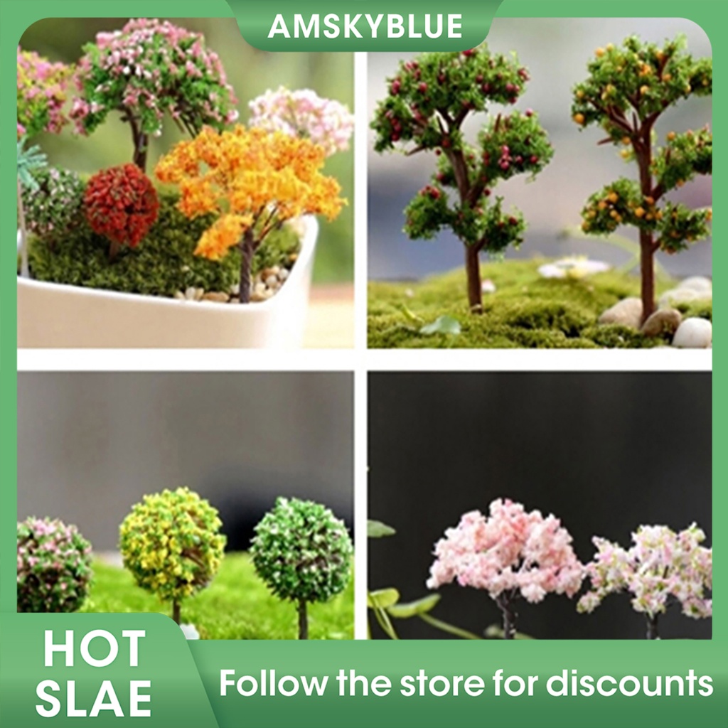 Amskyblue-Plant Miniature Mini Different Shape Plastic Metal Dollhouse ...