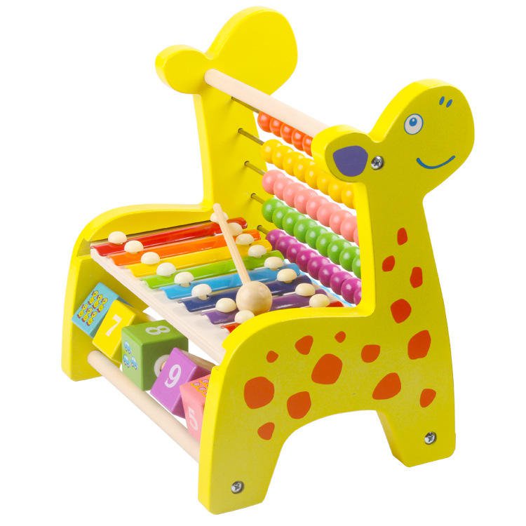 Wooden Rainbow Colorful Abacus Rack Math Game Montessori Musical ...