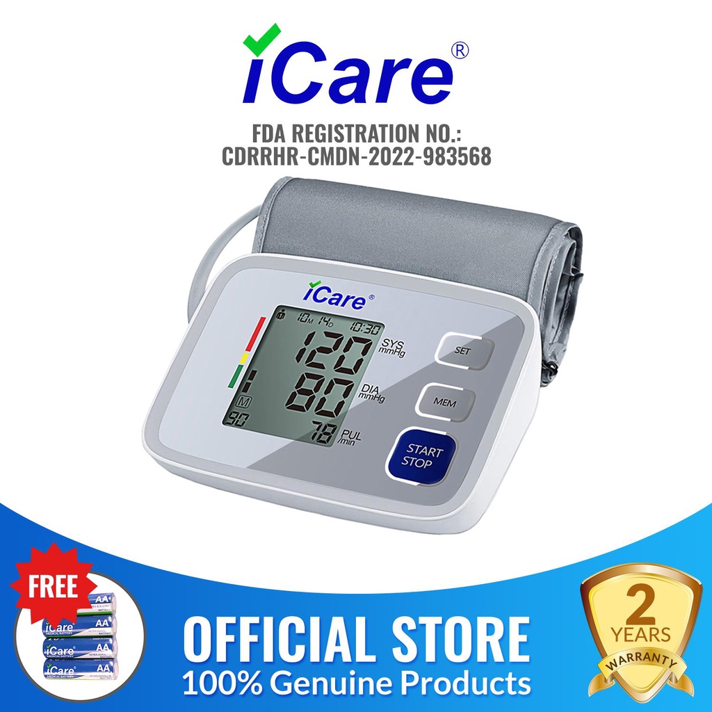 iCare® CK803 Upper Arm Blood Pressure Monitor BP UF1L Shopee Philippines