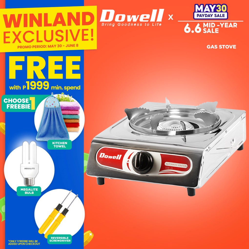 DOWELL by Winland Single Burner Gas Stove with Stainless Steel Body SSB