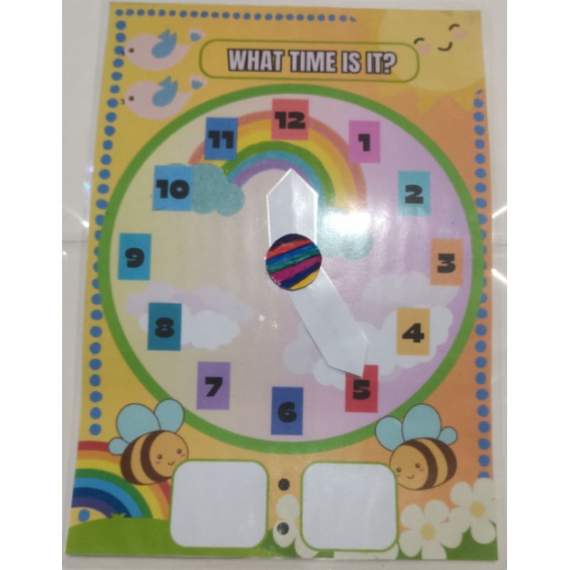 LAMINATED CLOCK ACTIVITY FOR YOUR CHILDREN | Shopee Philippines