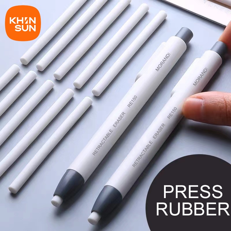 VK Press Pencil Eraser Refillable Rubber for Sketching Macaron Erasers Correction School