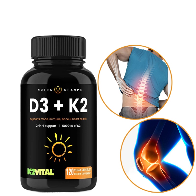 2023NEW Health Vitamin D & K Complex Supplement D3 & K2 MK7