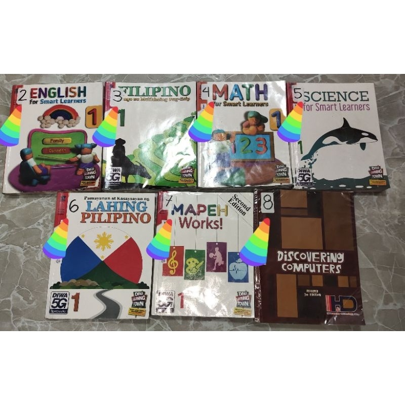 ♂ PRELOVED GRADE 1 DIWA BOOKS ENGLISH SCIENCE MATH FILIPINO LAHING ...