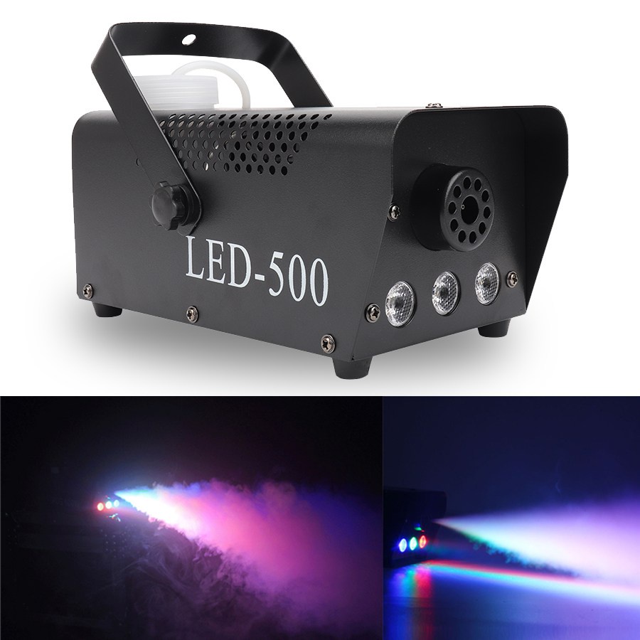 LED 500W Mini Fog Machine RGB Color Stage Smoke Effect Injector DJ