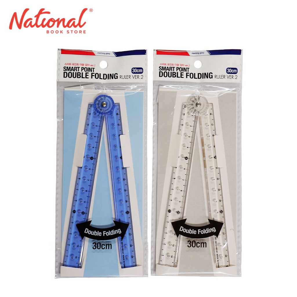 Morning Glory Plastic Ruler Smart Point Foldable Navy Blue/Transparent ...
