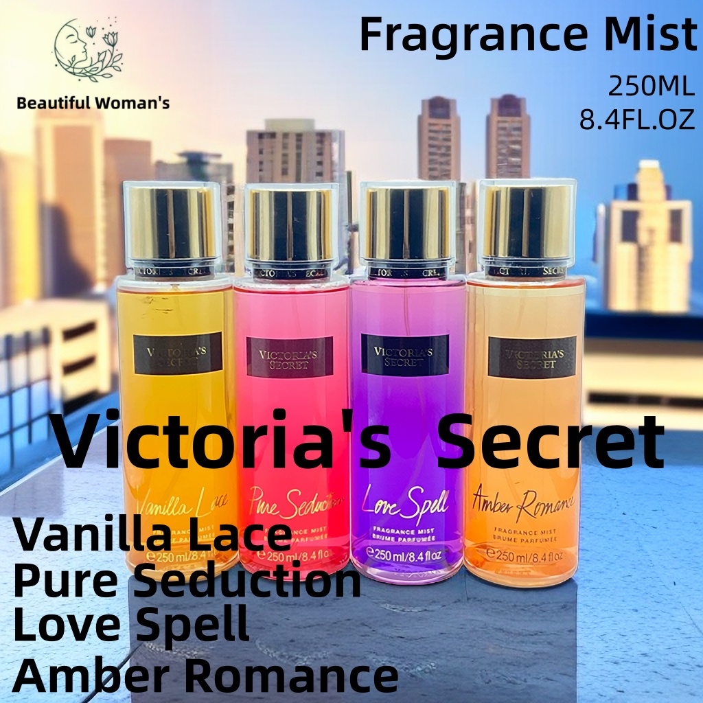 Victoria's secret Perfume(Vanilla Lace/Pure Seduction/Love Spell/Amber  Romance)fragrance mist 250ml